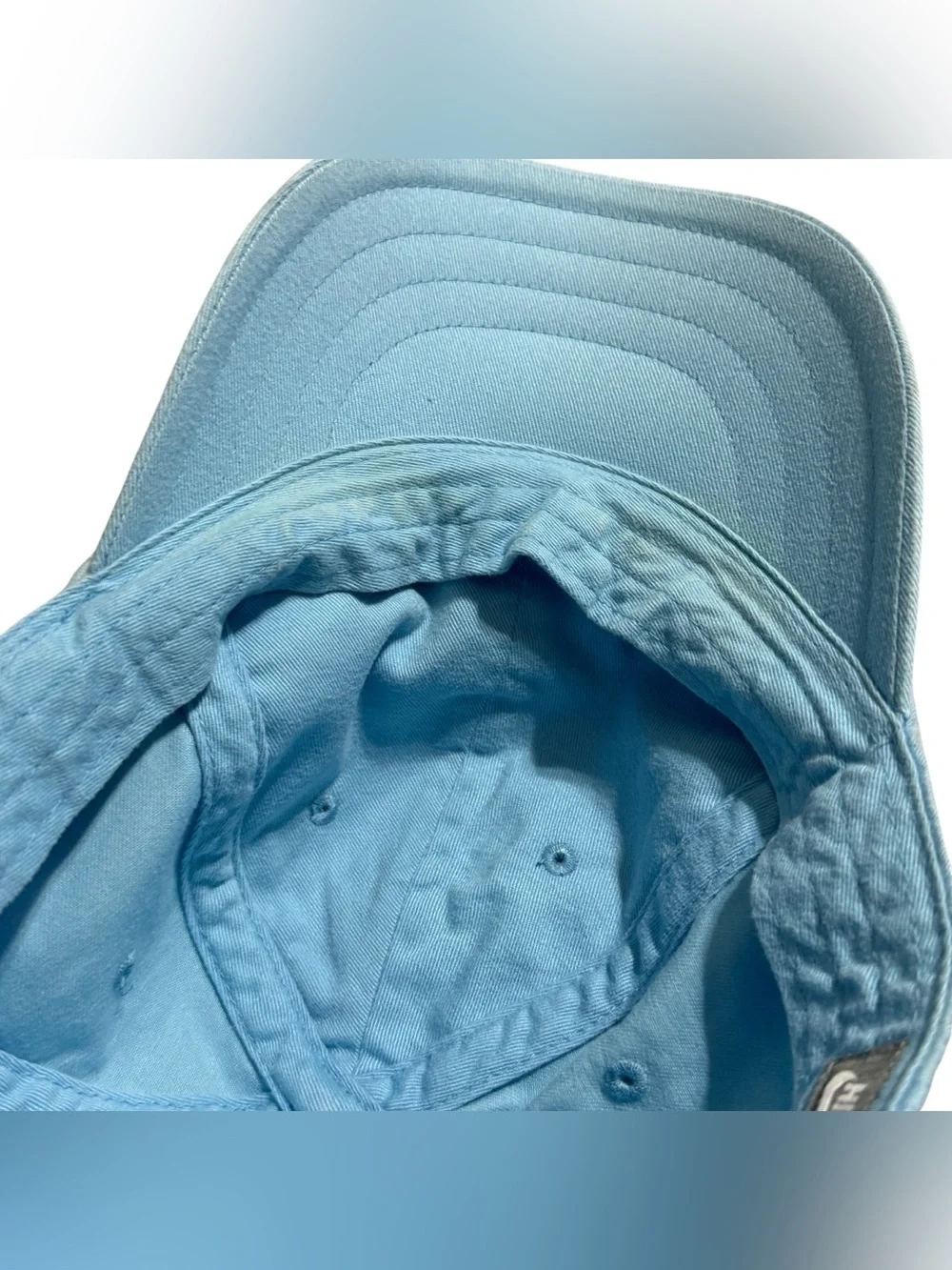 Nike Light Blue a cap With Embroidered White Swoop
